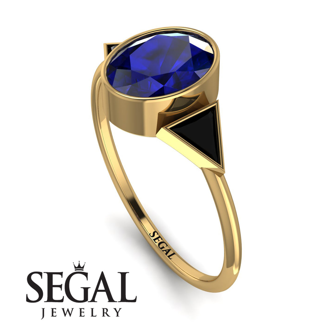 Geometrical Bezel Sapphire Ring - Trinity No. 67