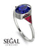 Geometrical Bezel Sapphire Ring - Trinity No. 72