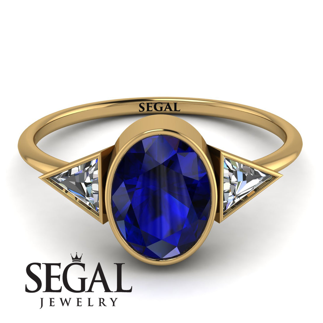 Geometrical Bezel Sapphire Ring - Trinity No. 61