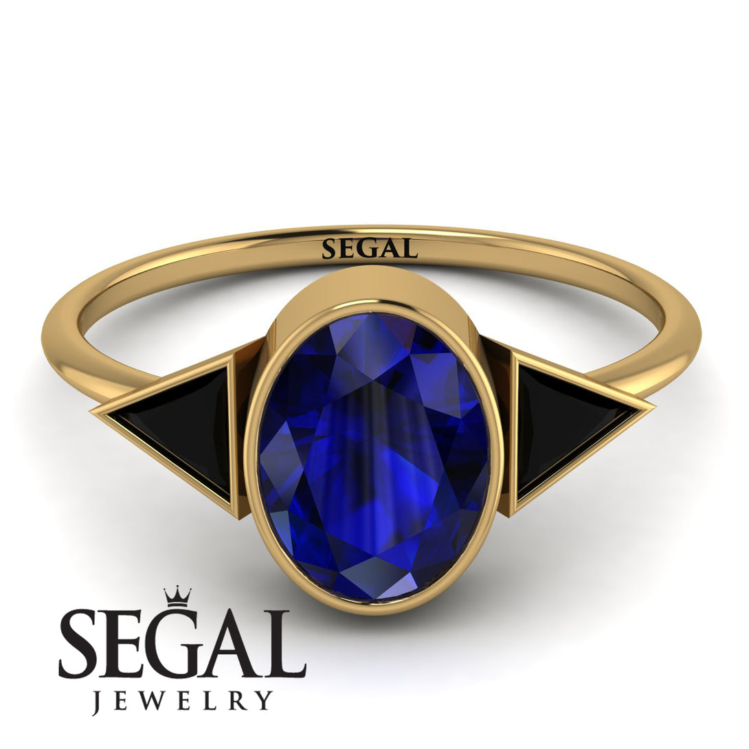 Geometrical Bezel Sapphire Ring - Trinity No. 67