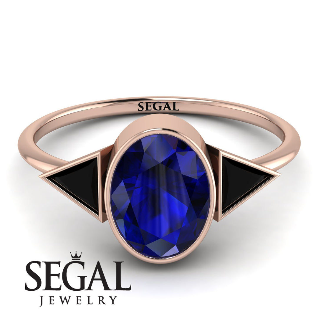 Geometrical Bezel Sapphire Ring - Trinity No. 68