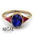 Geometrical Bezel Sapphire Ring - Trinity No. 70
