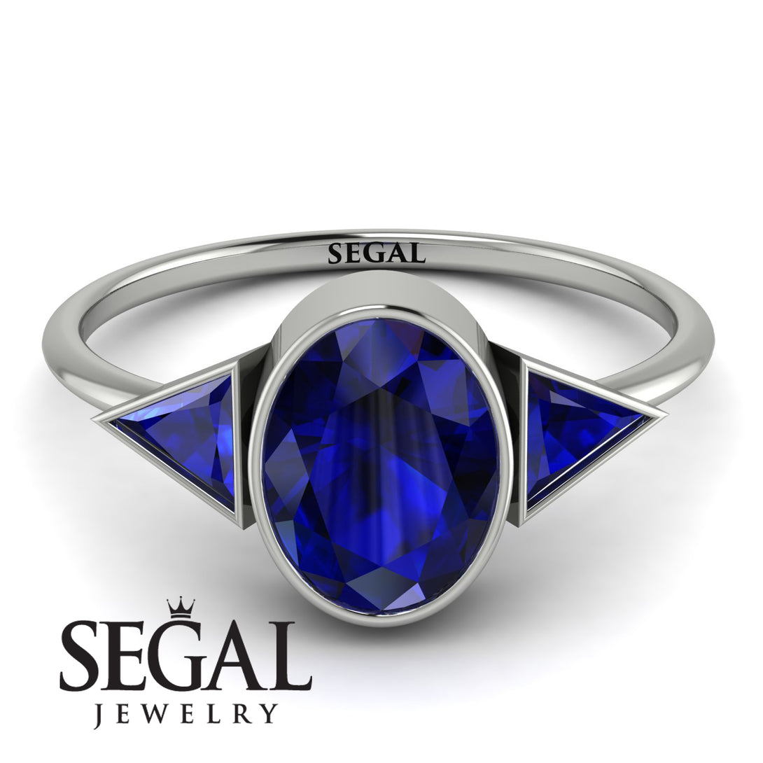 Geometrical Bezel Sapphire Ring - Trinity No. 75