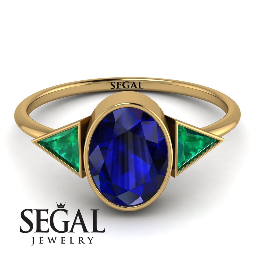 Geometrical Bezel Sapphire Ring - Trinity No. 64