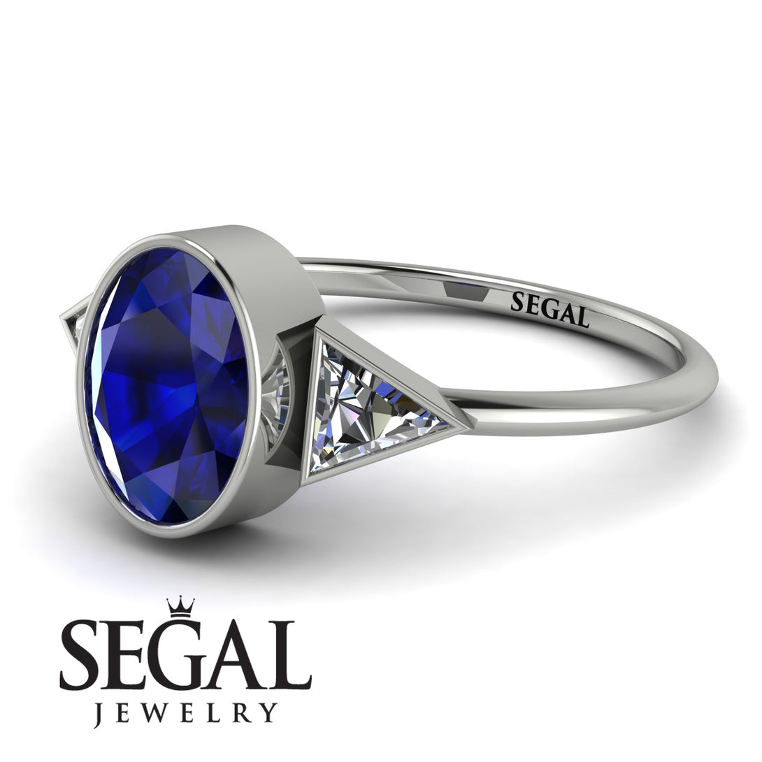 Geometrical Bezel Sapphire Ring - Trinity No. 63