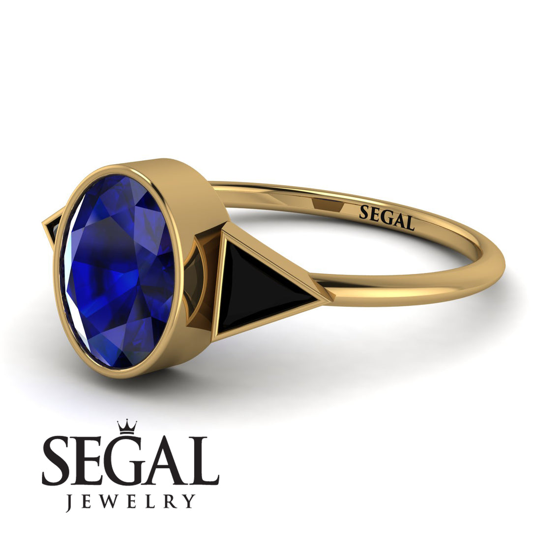 Geometrical Bezel Sapphire Ring - Trinity No. 67
