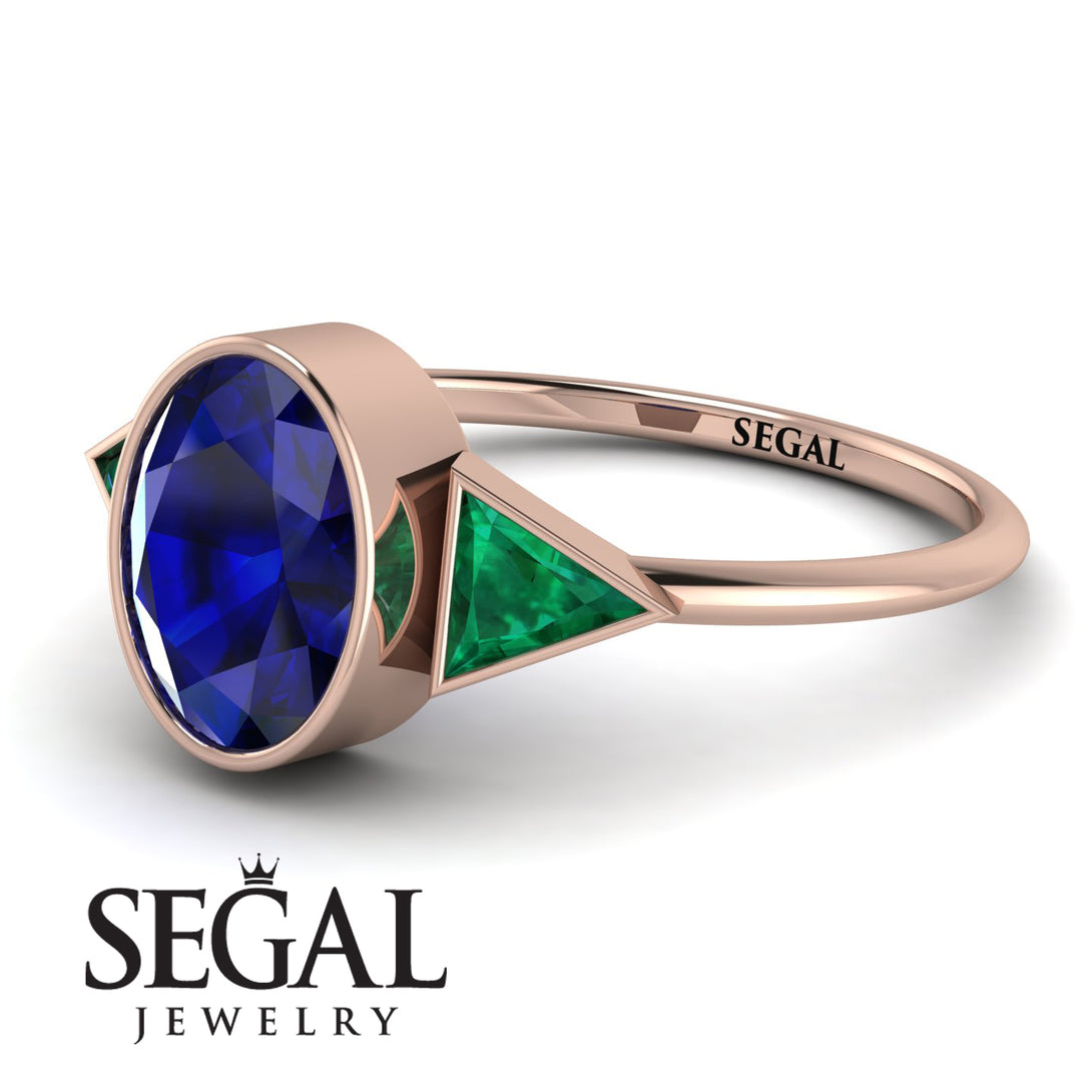 Geometrical Bezel Sapphire Ring - Trinity No. 65