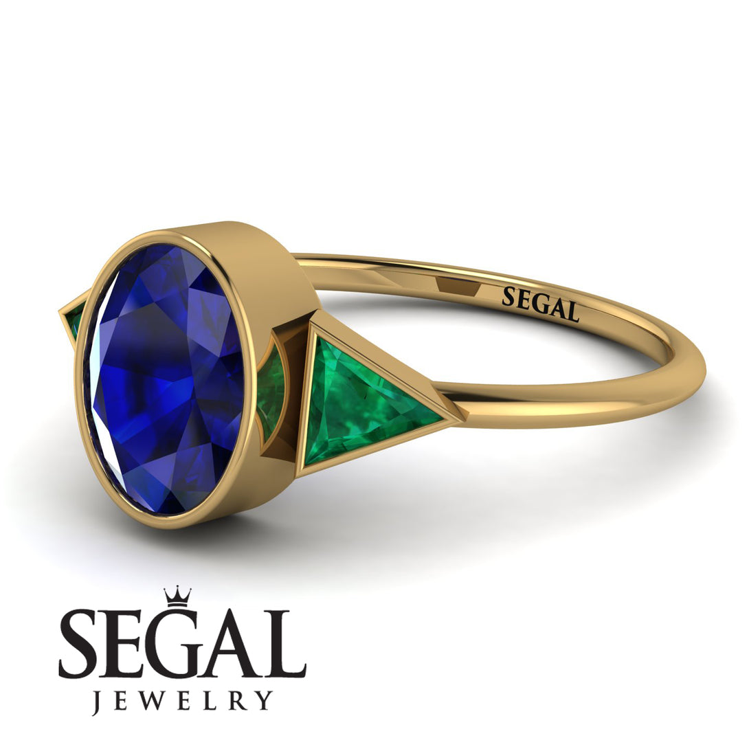 Geometrical Bezel Sapphire Ring - Trinity No. 64