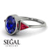 Geometrical Bezel Sapphire Ring - Trinity No. 72