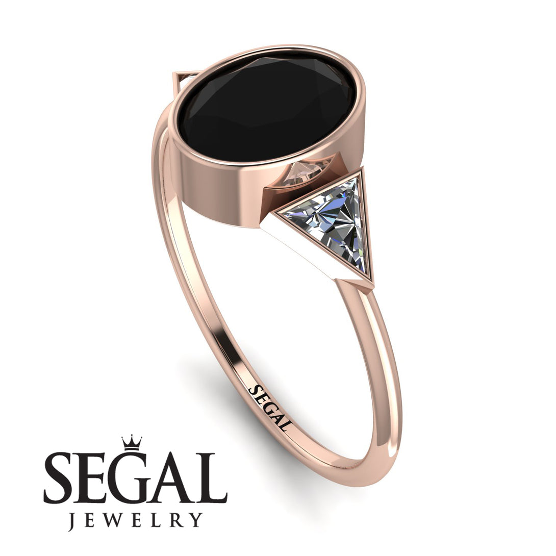 Geometrical Bezel Black Diamond Ring - Trinity No. 32
