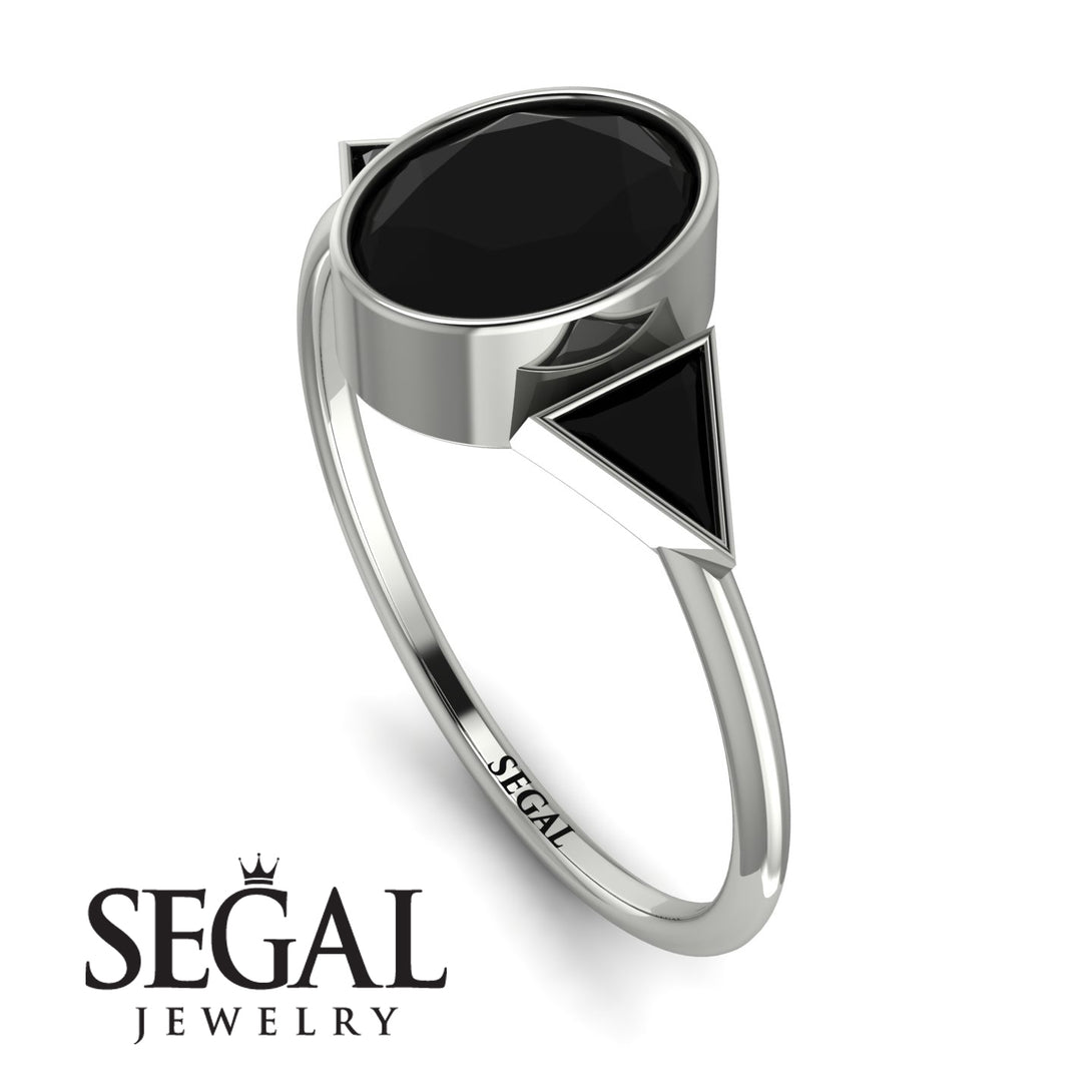 Geometrical Bezel Black Diamond Ring - Trinity No. 39