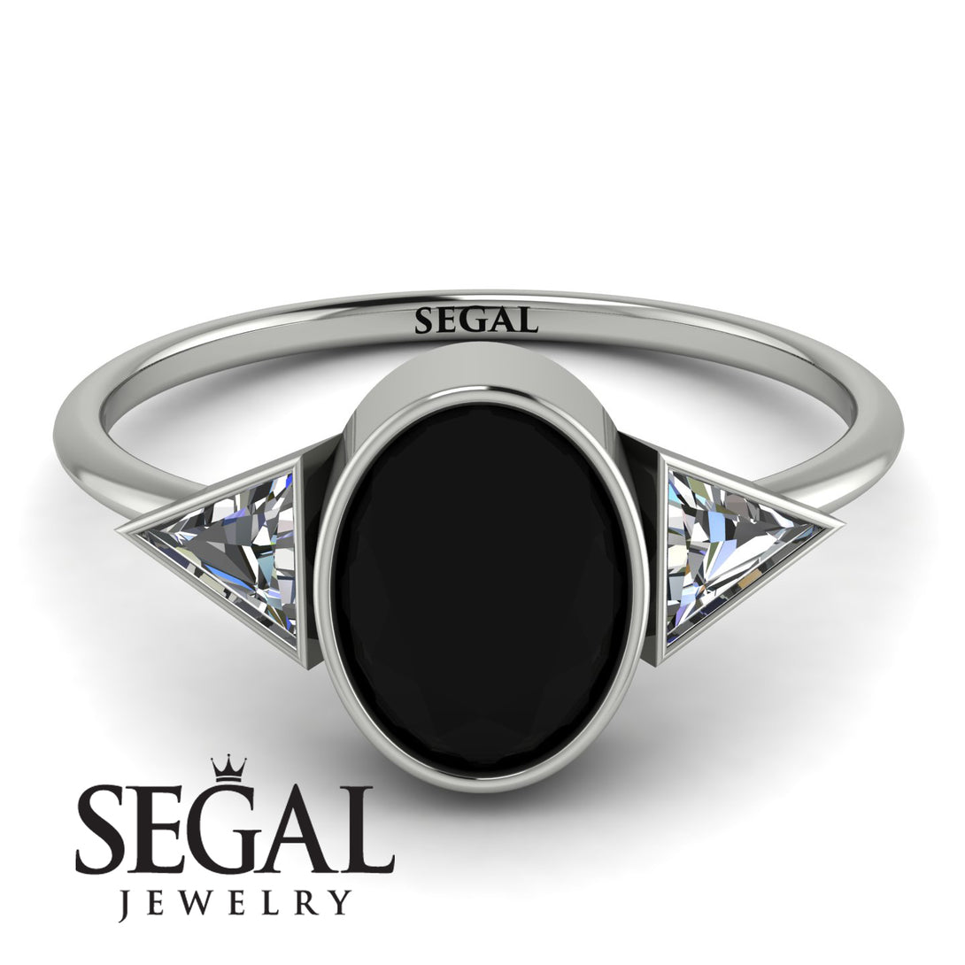Geometrical Bezel Black Diamond Ring - Trinity No. 33