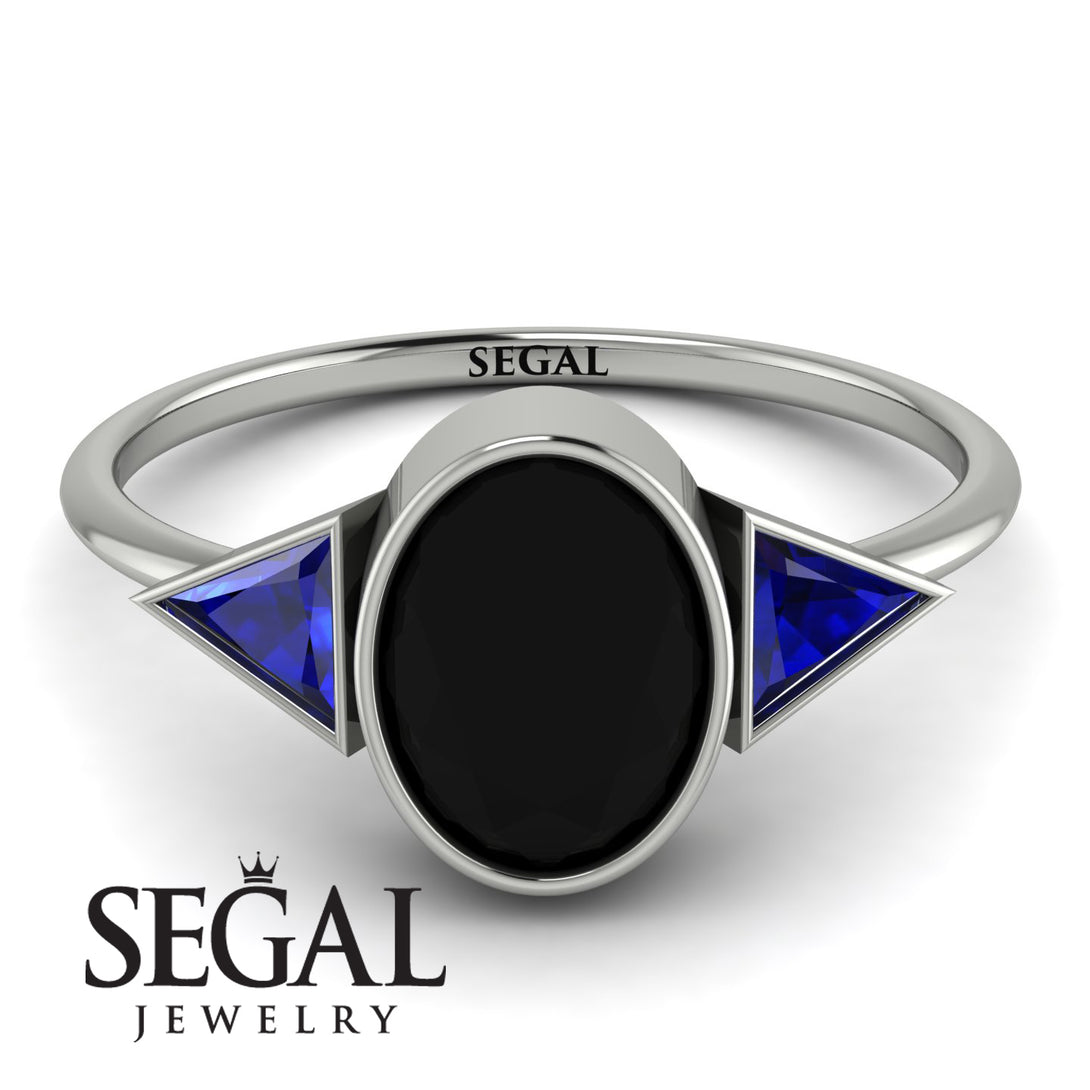 Geometrical Bezel Black Diamond Ring - Trinity No. 45