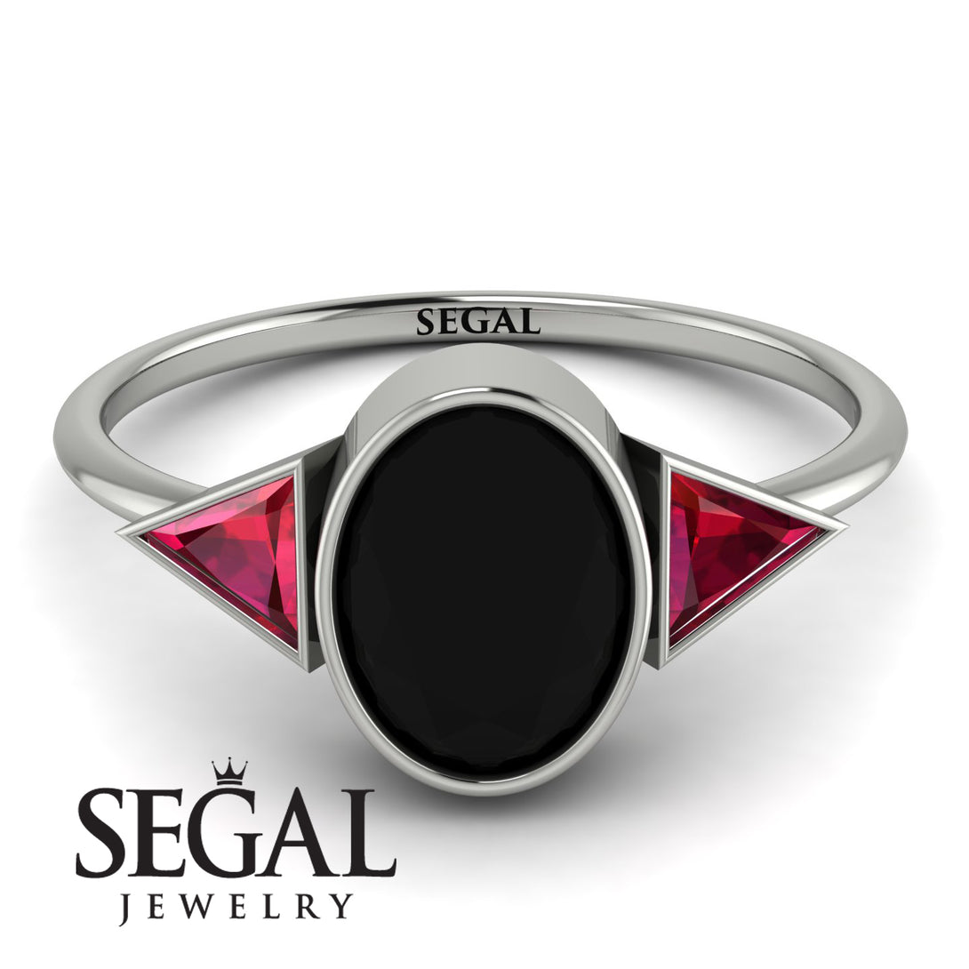 Geometrical Bezel Black Diamond Ring - Trinity No. 42