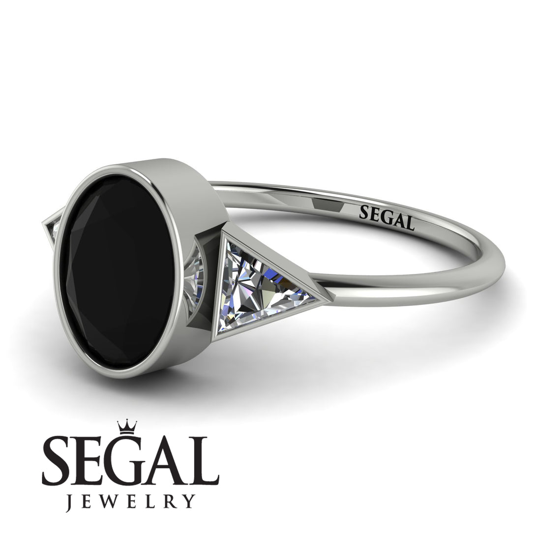 Geometrical Bezel Black Diamond Ring - Trinity No. 33