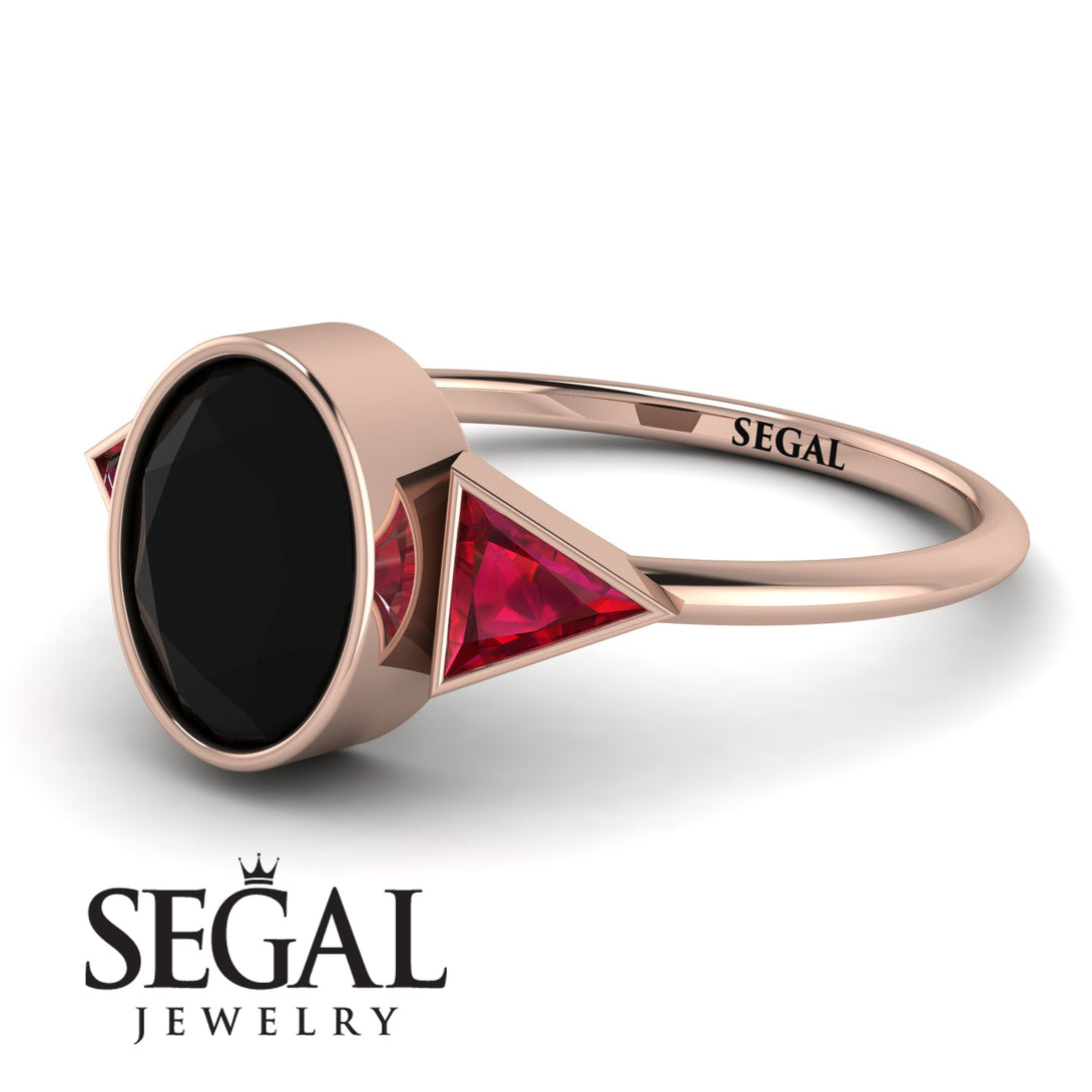 Geometrical Bezel Black Diamond Ring - Trinity No. 41
