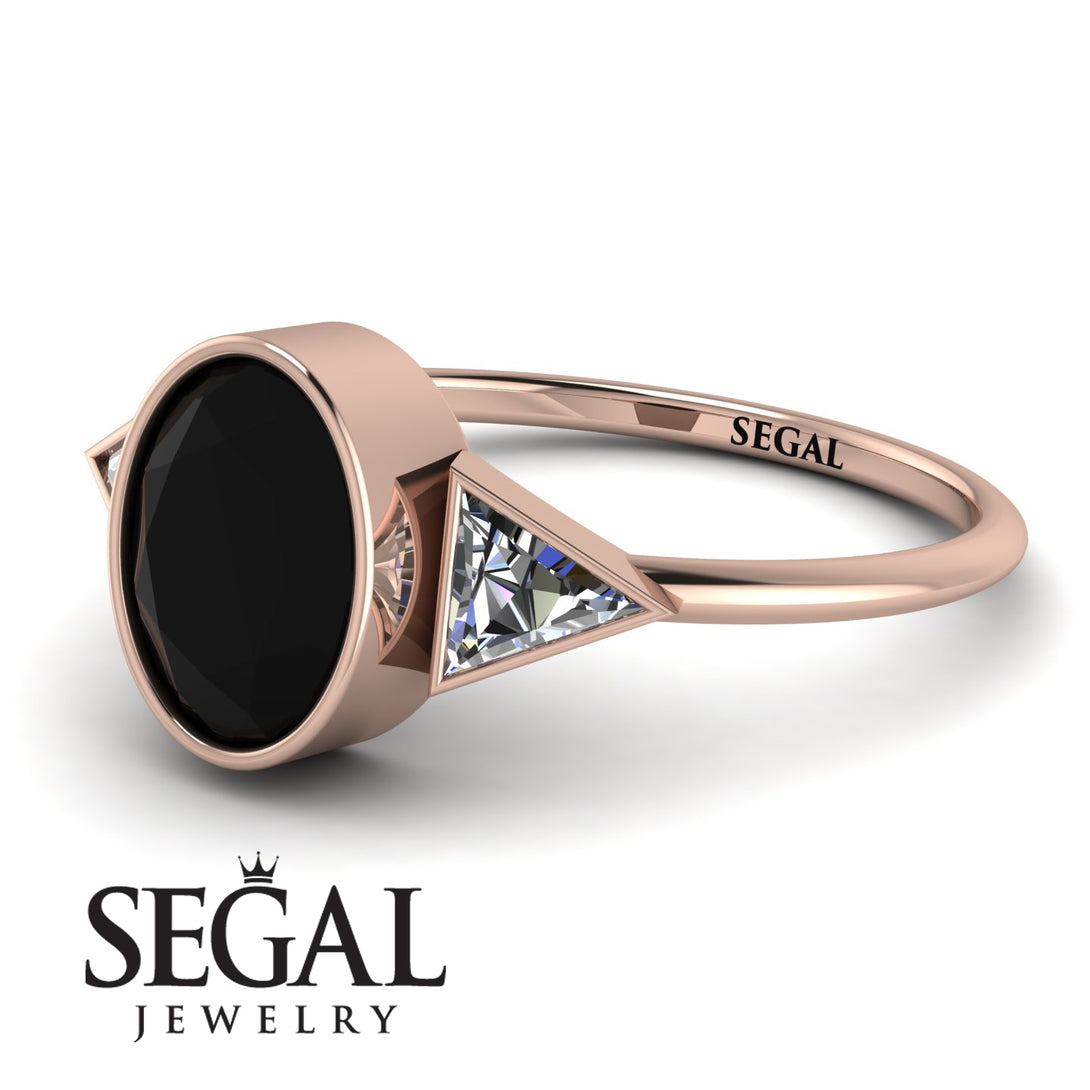 Geometrical Bezel Black Diamond Ring - Trinity No. 32