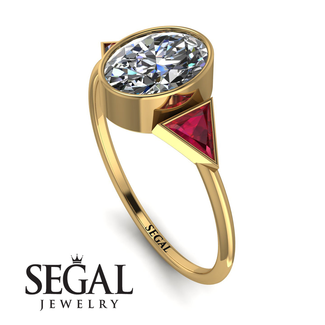 Geometrical Bezel Diamond Ring - Trinity No. 10