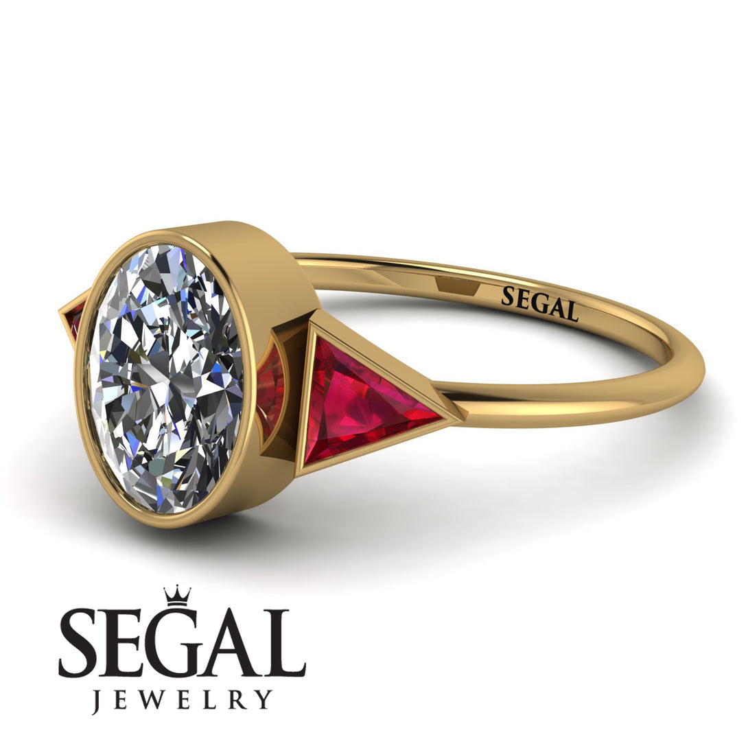 Geometrical Bezel Diamond Ring - Trinity No. 10