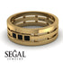 Geometrical Black Diamond Wedding Ring - David No. 7