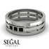 Geometrical Black Diamond Wedding Ring - David No. 9