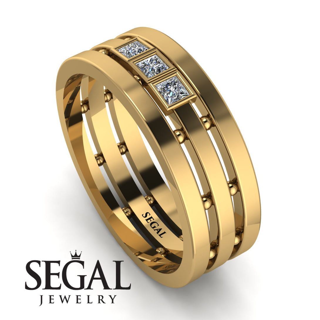 Geometrical Diamond Wedding Ring - David No. 1