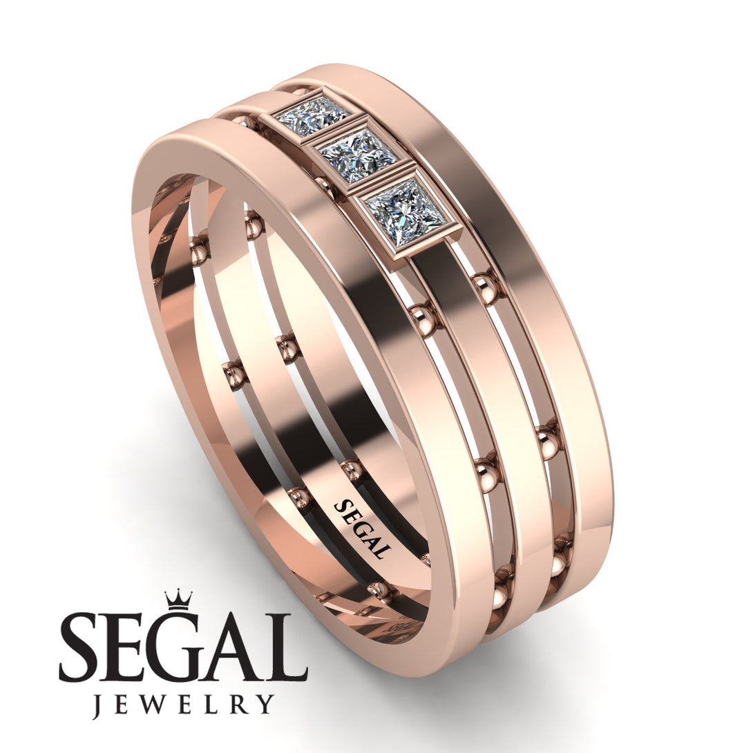 Geometrical Diamond Wedding Ring - David No. 2