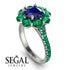 Glamorous Sapphire Halo Engagement Ring - Amaya No. 30