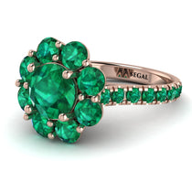 Glamorous Emerald Halo Engagement Ring - Amaya No. 20 image 1