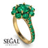 Glamorous Emerald Halo Engagement Ring - Amaya No. 19