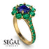 Glamorous Sapphire Halo Engagement Ring - Amaya No. 28