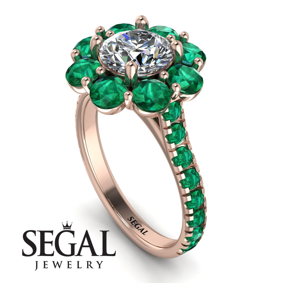 Glamorous Diamond Halo Engagement Ring - Amaya No. 17