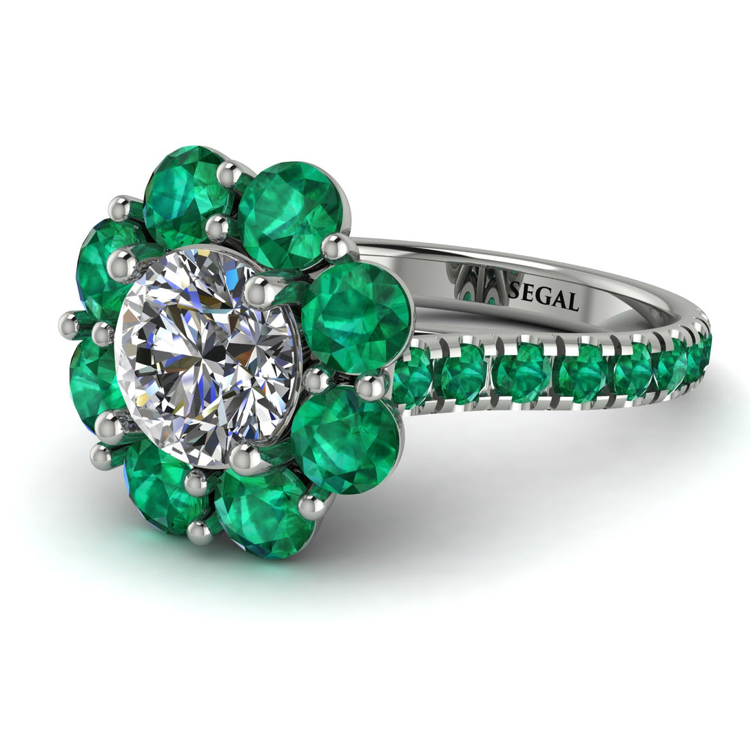 Glamorous Diamond Halo Engagement Ring - Amaya No. 18