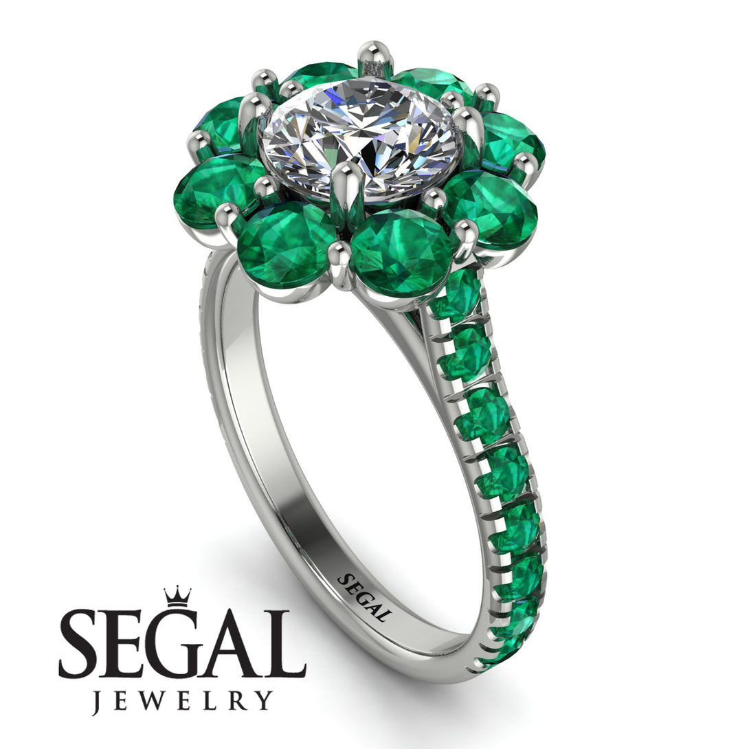 Glamorous Diamond Halo Engagement Ring - Amaya No. 18