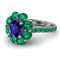 Glamorous Sapphire Halo Engagement Ring - Amaya No. 30 image 1