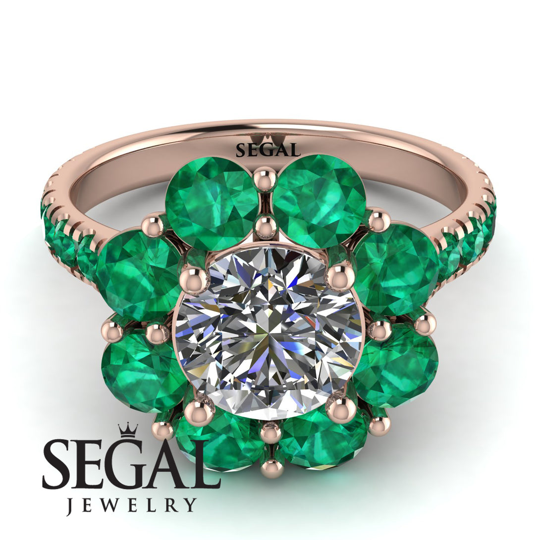 Glamorous Diamond Halo Engagement Ring - Amaya No. 17