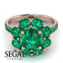 Glamorous Emerald Halo Engagement Ring - Amaya No. 20 image 3