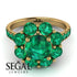 Glamorous Emerald Halo Engagement Ring - Amaya No. 19 image 3