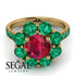Glamorous Ruby Halo Engagement Ring - Amaya No. 25