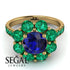 Glamorous Sapphire Halo Engagement Ring - Amaya No. 28