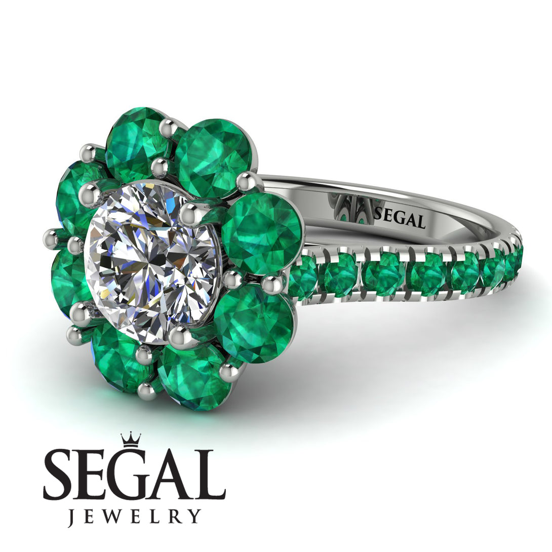 Glamorous Diamond Halo Engagement Ring - Amaya No. 18