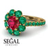 Glamorous Ruby Halo Engagement Ring - Amaya No. 25