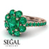 Glamorous Emerald Halo Engagement Ring - Amaya No. 20