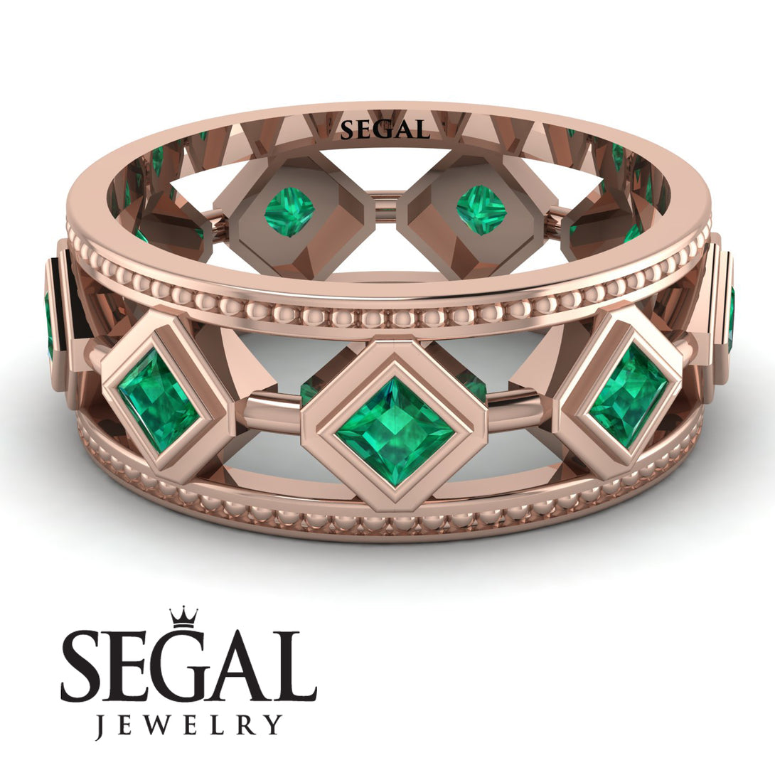 Glamorous Emerald Wedding Ring - Lucas No. 5