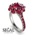 Glamorous Ruby Halo Engagement Ring - Amaya No. 57