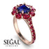 Glamorous Sapphire Halo Engagement Ring - Amaya No. 59 image 2