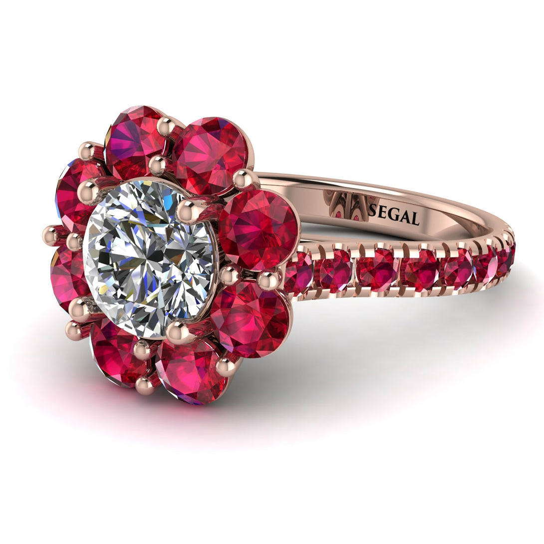 Glamorous Diamond Halo Engagement Ring - Amaya No. 47