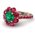 Glamorous Emerald Halo Engagement Ring - Amaya No. 50 image 1