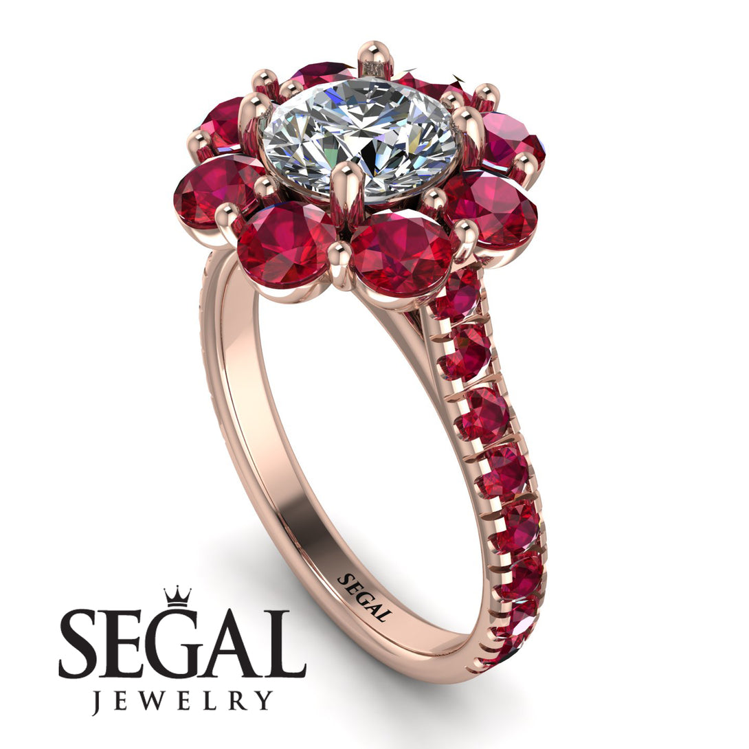 Glamorous Diamond Halo Engagement Ring - Amaya No. 47