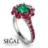 Glamorous Emerald Halo Engagement Ring - Amaya No. 51 image 2